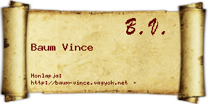 Baum Vince névjegykártya